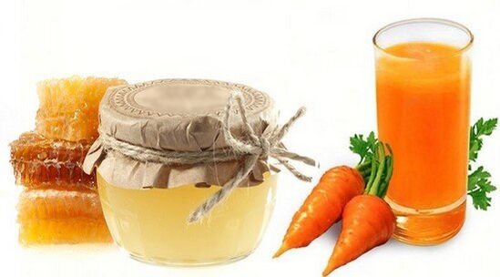 Il succo di carota con miele ripristinerà l'erezione di un uomo